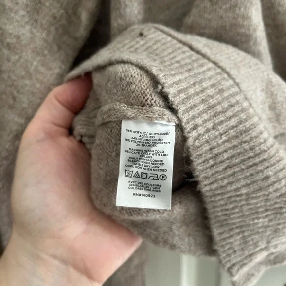 LOFT Taupe Ribbed Knit Sweater - Picture 4 of 5